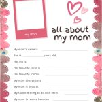To All the Moms, all about my mom printable