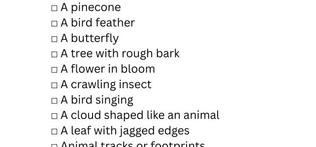 Nature Scavenger Hunt Checklist