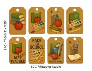back to school printable gift tags