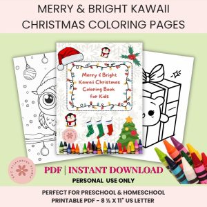 Creave & Affordable Christmas Fun - Merry & Bright Kawaii Coloring Pages