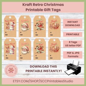 Creave & Affordable Christmas Fun - Retro Christmas Printable Gift Tags