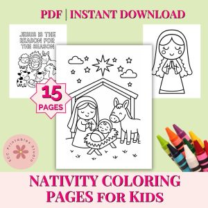Creave & Affordable Christmas Fun - Natavity Coloring pages for kids