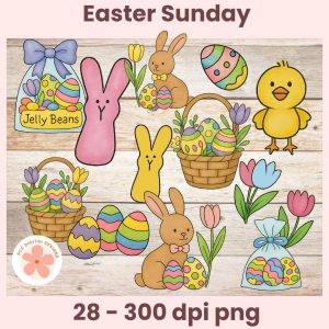A Little Peek at My Design Table Easter Sunday Clipart Bundle - 28 300 pdi png images
