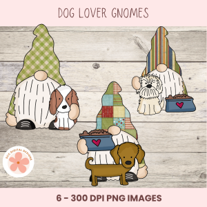 A Little Peek at My Design Table Dog Lover Gnome Clipart - 6 300 dpi png images