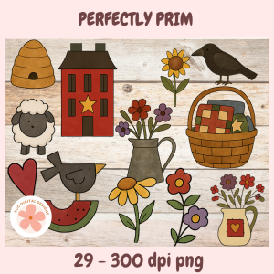 A Little Peek at My Design Table Perfectly Prim Clipart Bundle - 39 300 dpi png images