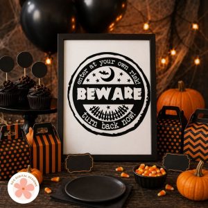 10 Easy Halloween Crafts You Can Make with SVG Files - beware halloween party table decor