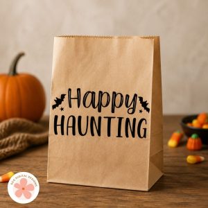 10 Easy Halloween Crafts You Can Make with SVG Files - happy haunting treat bag