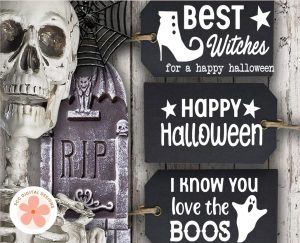 10 Easy Halloween Crafts You Can Make with SVG Files - set of 3 halloween tags