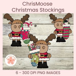 Christmas Crafting Starts Early: New Holiday Designs at SCC Digital Designs - Chris Moose Christmas Stockings PNG Images