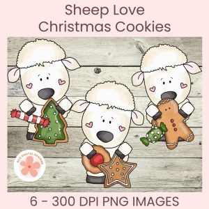 Christmas Crafting Starts Early: New Holiday Designs at SCC Digital Designs - Sweet Sheep Love Christmas Cookies PNG Images
