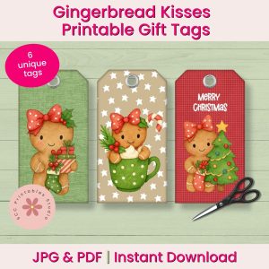 Christmas Crafting Starts Early: New Holiday Designs at SCC Digital Designs - Gingerbread Kisses Gift Tags