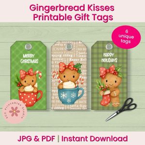 Christmas Crafting Starts Early: New Holiday Designs at SCC Digital Designs - Gingerbread Kisses Printable Gift Tags 